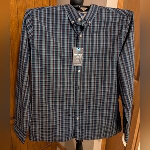 VAN HUESEN Slim Never Tuck Plaid Shirt, Mns Sz XL, NWT!!!